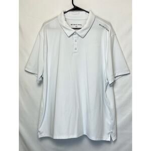 Municipal Men's XXL White 3-Button Short Sleeve Polo Shirt – Sporty & Stylish